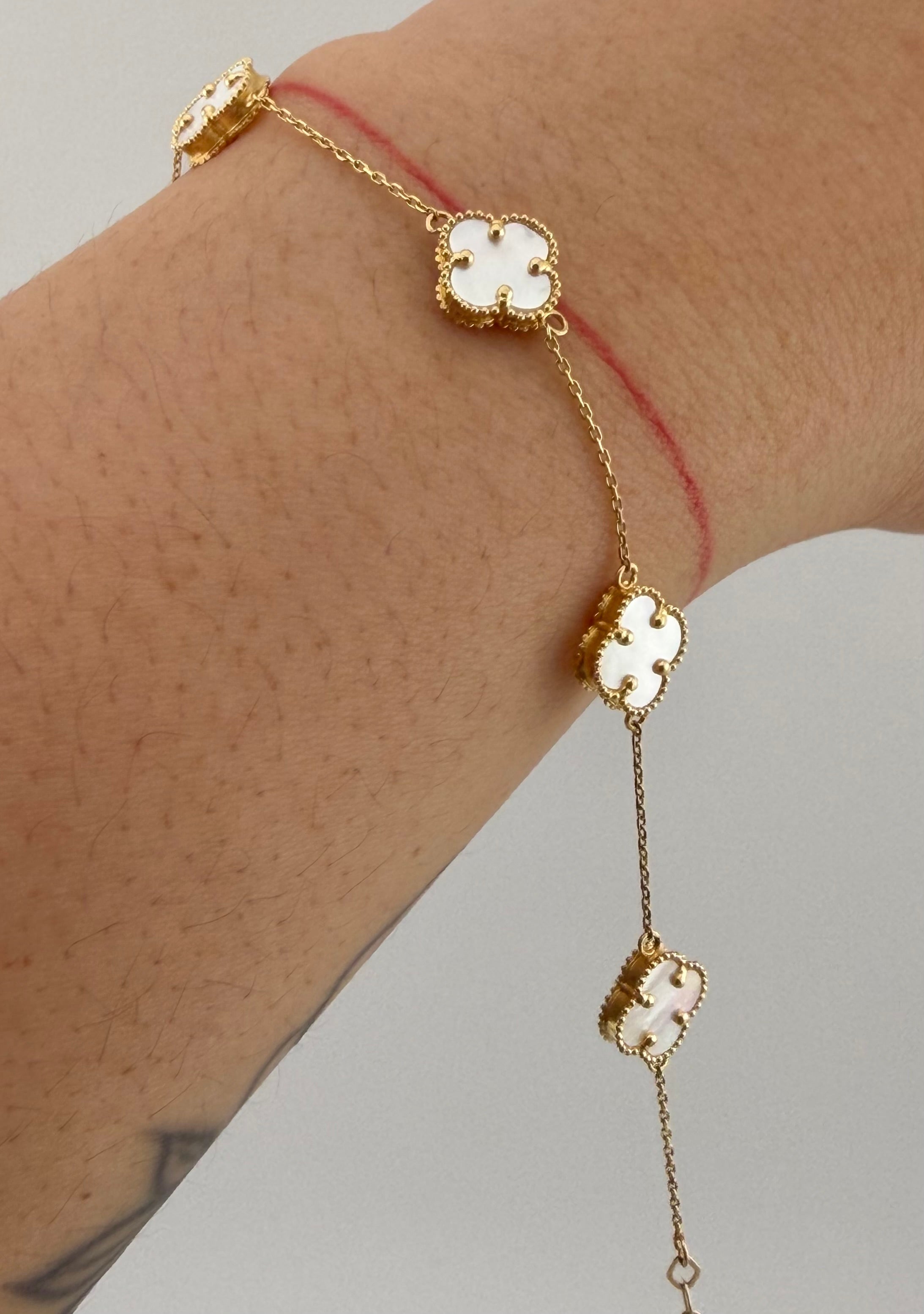White Clover Bracelet – 18K Yellow Gold (Italy) – 3.81g | 18cm | 8.9mm