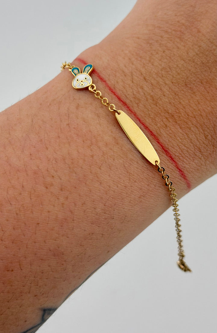 ID Plate Bracelet – 18K Yellow Gold (Italy) – 1.35g | 14cm | 4mm
