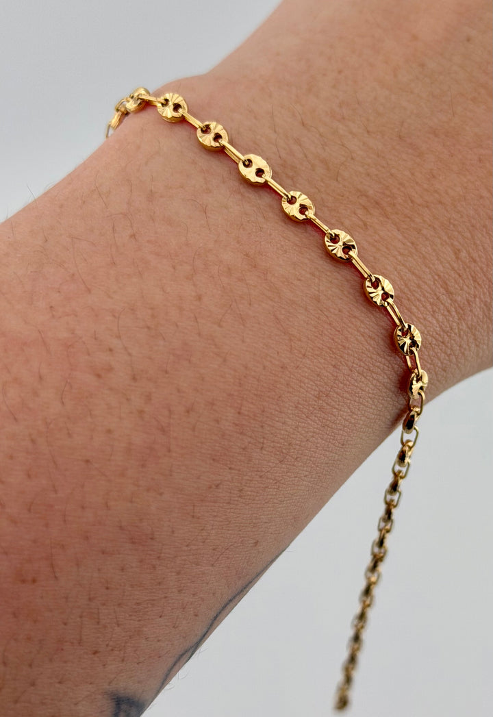 GC Diamond-Cut Bracelet – 18K Yellow Gold – 2.74g | 19cm | 3.8mm