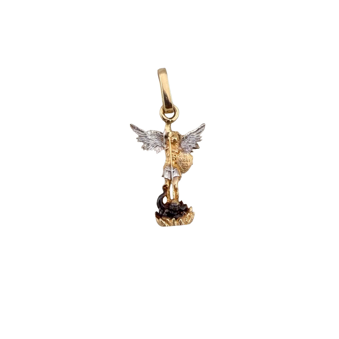 Saint Michael Archangel Pendant – 18K Yellow Gold – 2.3cm
