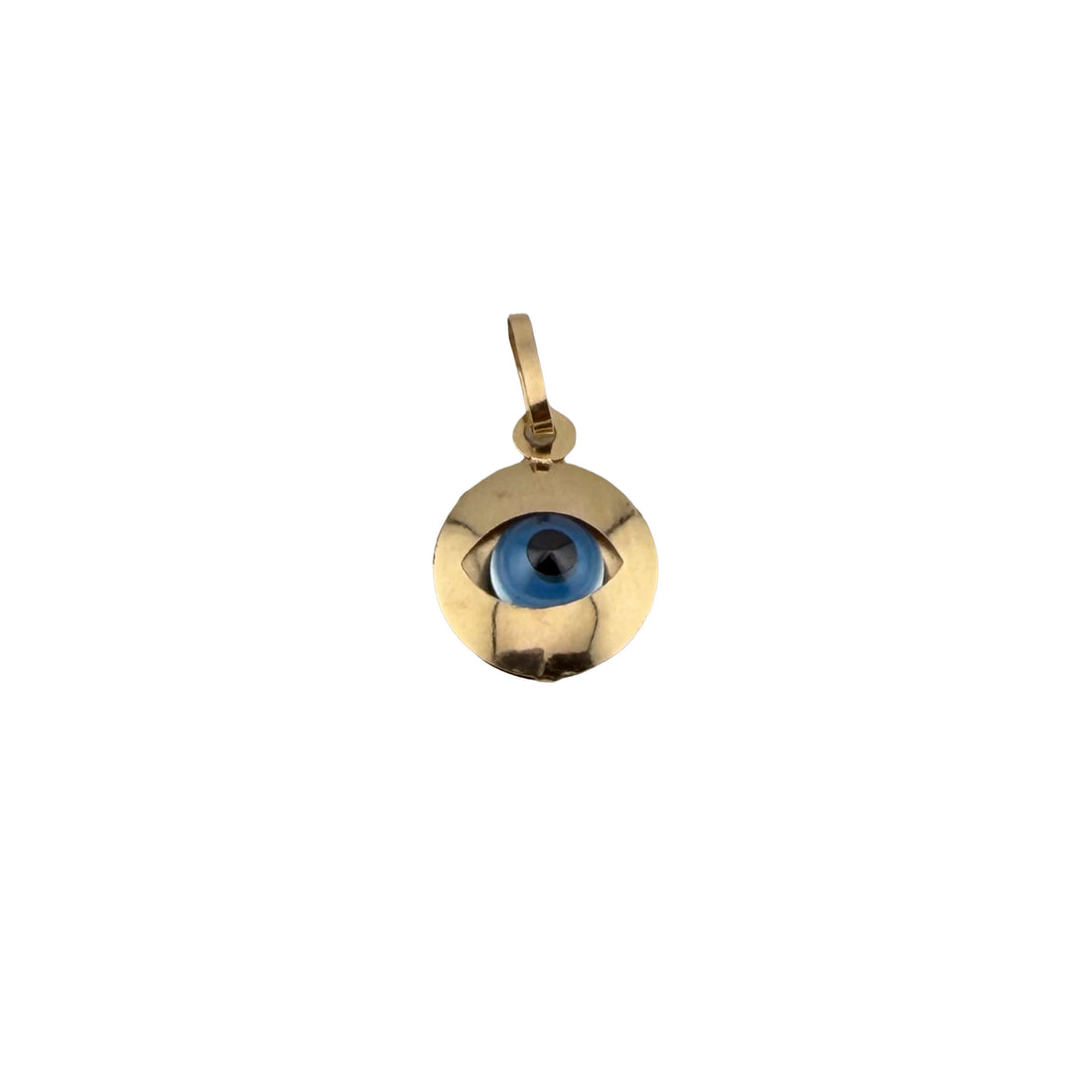 Colgante de ojo turco – Oro amarillo de 18 quilates 750 Italia – 2 cm