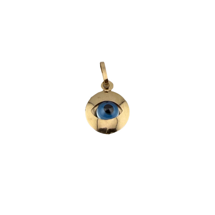 Turkish Evil Eye Pendant – 18K Yellow Gold 750 Italy – 2cm
