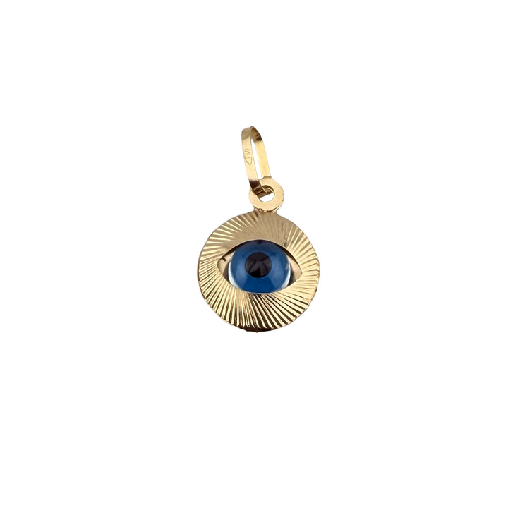 Evil Eye Charm Pendant – 18K Yellow Gold 750 Italy – 2cm