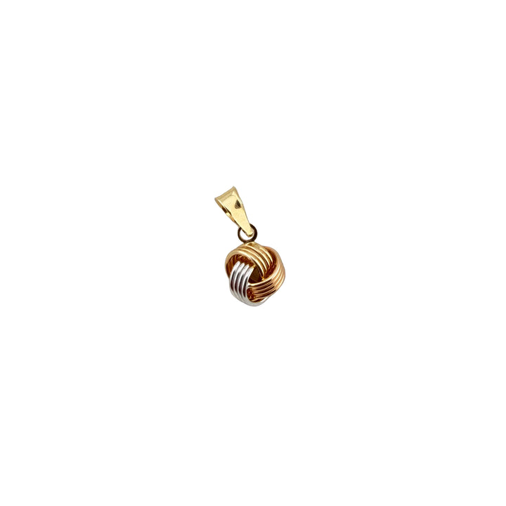 Tricolor Knot Pendant – 18K Gold (Yellow, Rose & White) – Italy 750 | 1.5 cm | 1.32 g