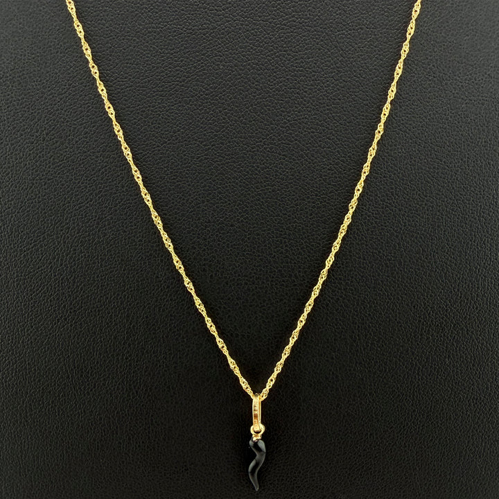 Singapore Chain & Pendant Set – 18K Yellow Gold (Italy) – 1.88g | 50cm | 0.8mm